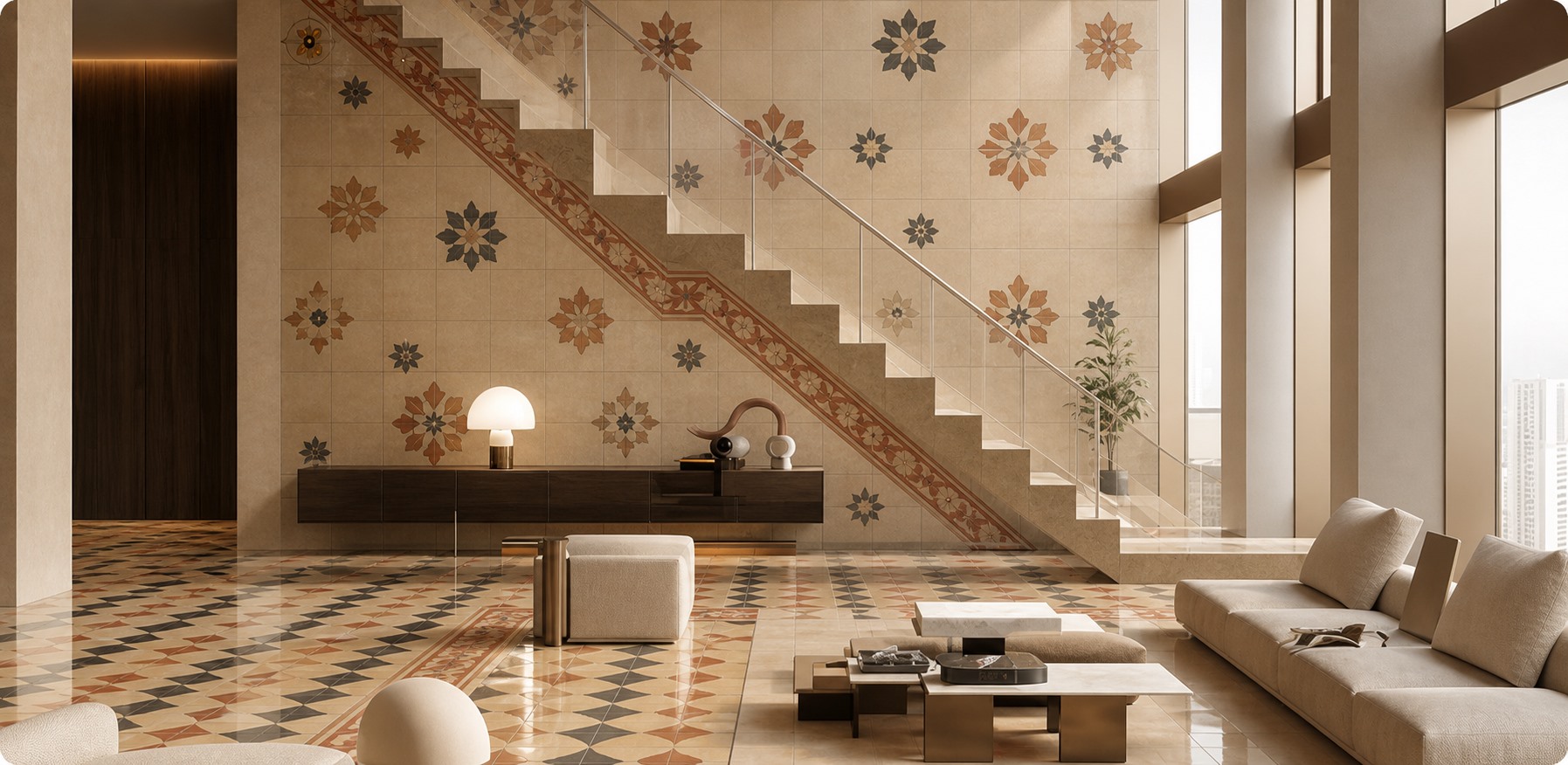 Athangudi tile interior