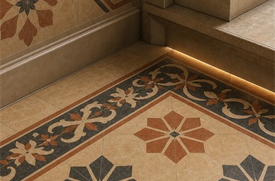 Athangudi tile architectural detail