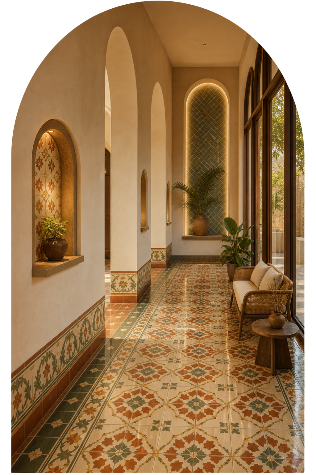 Athangudi tile corridor design